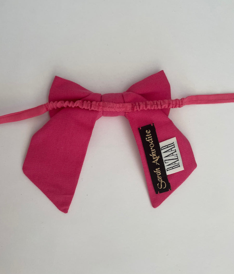 pink bow accessory w/elastic