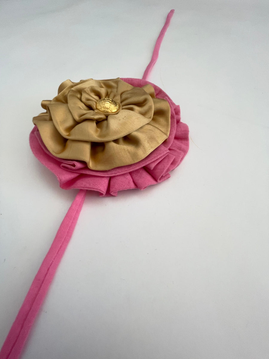 pink/gold flower accessory