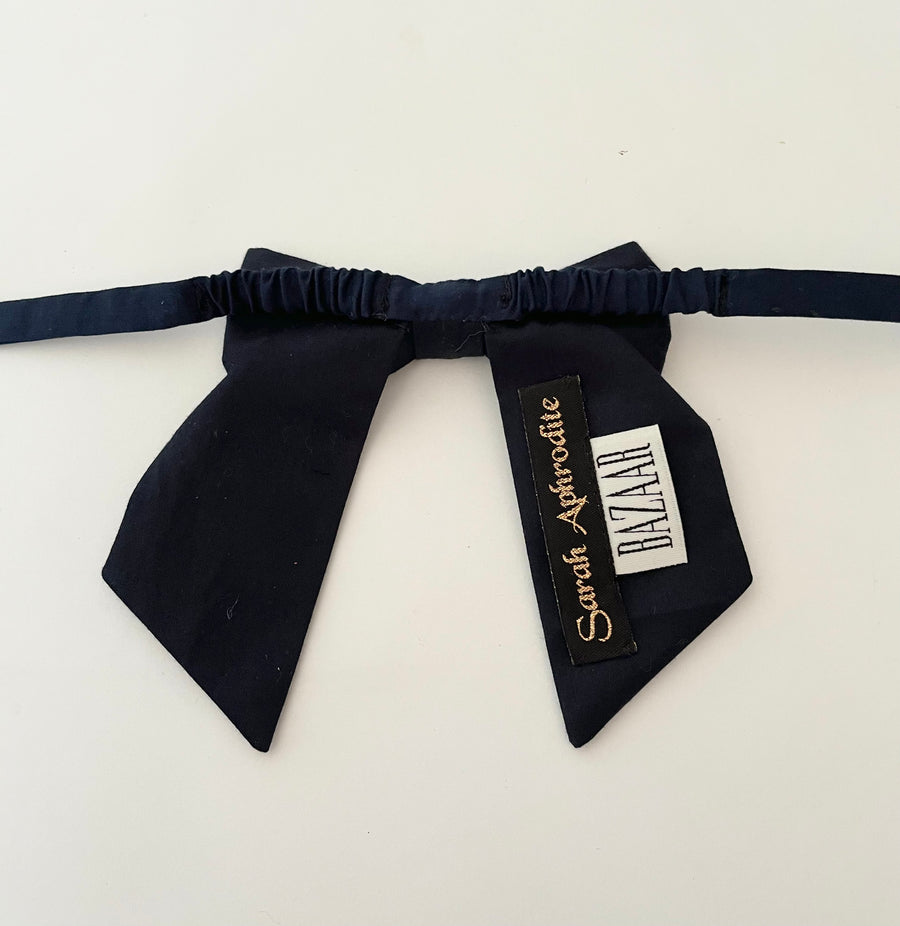 navy bow ankle accessory