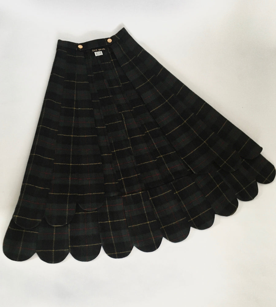 plaid long scallop skirt belt //ARCHIVE