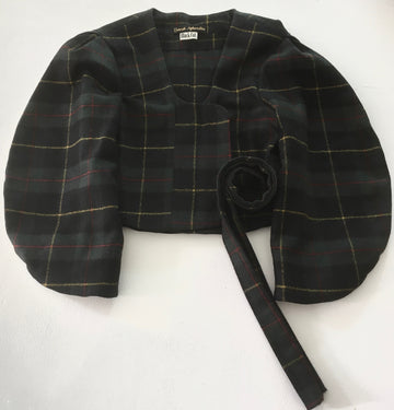 plaid short jacket with curved sleeves // ARCHIVE