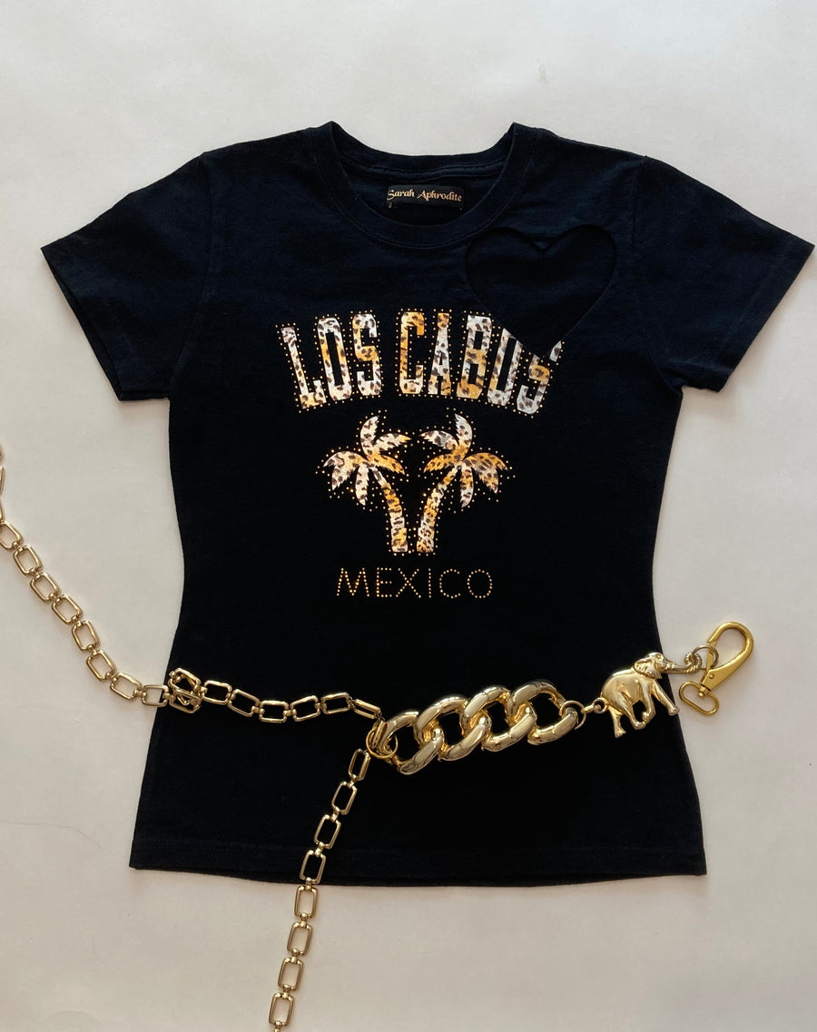 LOS CABOS MEXICO HEART CUT-OUT TEE
