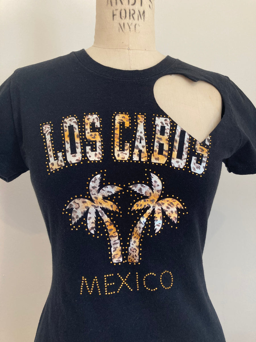 LOS CABOS MEXICO HEART CUT-OUT TEE