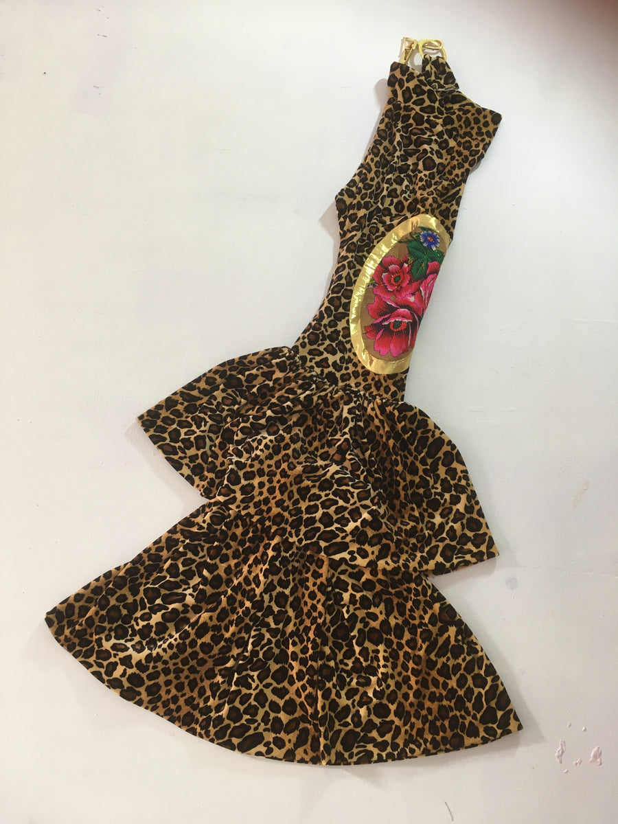 One of a kind leopard print leg piece