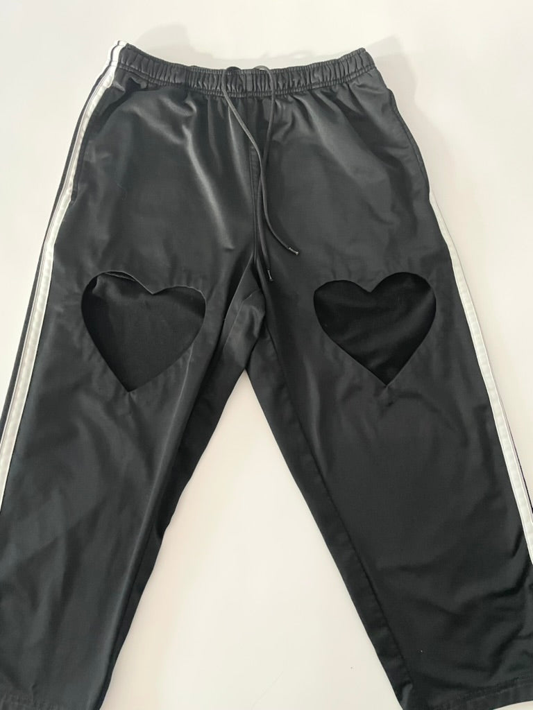 HEART cut out sweat pants size S/M