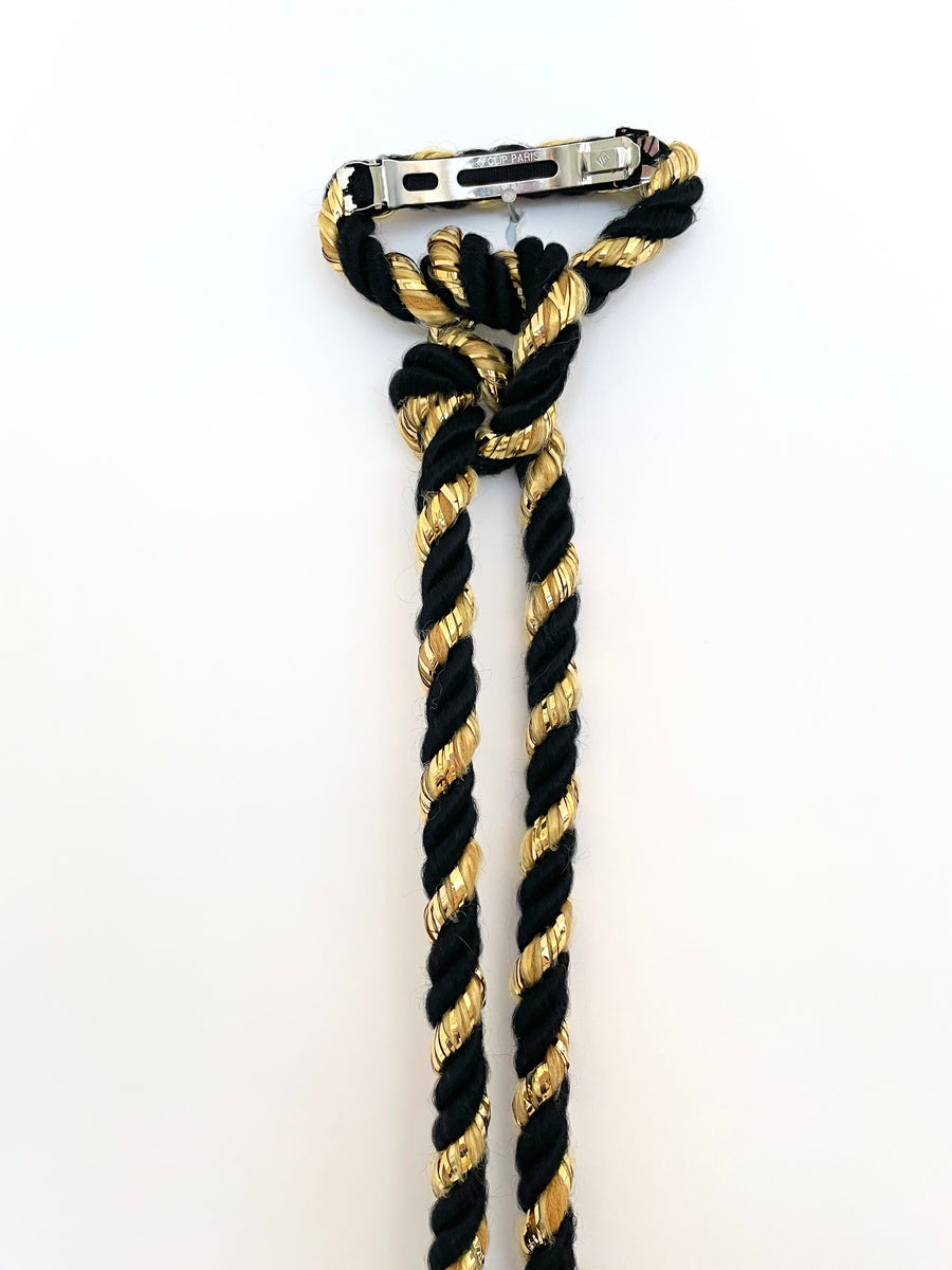 BLACK & GOLD rope hair clip