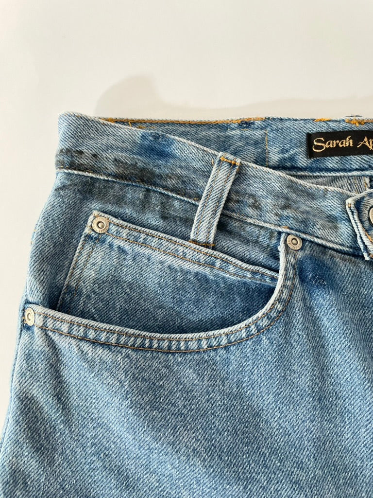 SARAH APHRIDITE 'Black Cat' jeans / salvaged denim /size 27