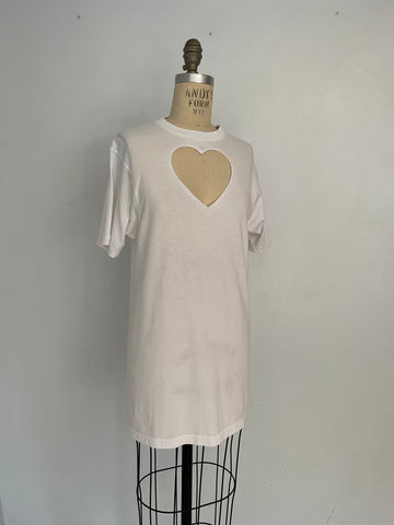 MINI DRESS T-SHIRT W/BIG HEART CUT OUT