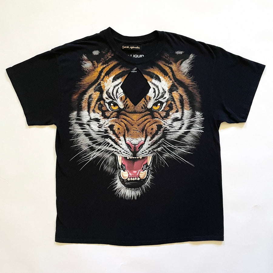 BLACK TIGER DIAMOND CUT-OUT TEE