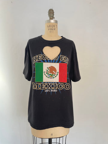 Hecho en Mexico heart cut out tee