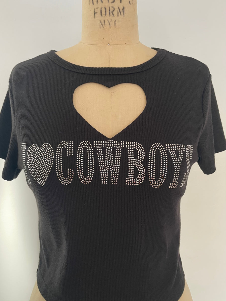 'I LOVE COWBOYS' crop top