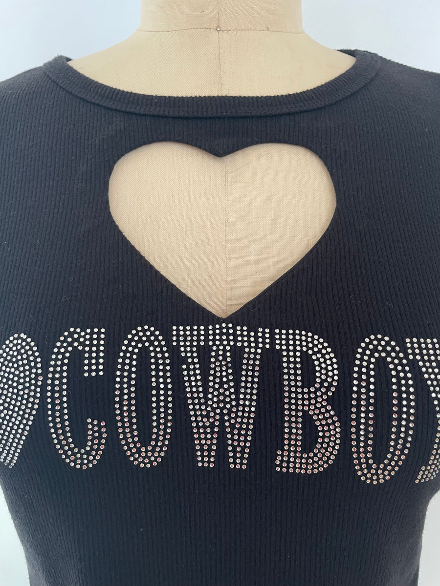 'I LOVE COWBOYS' crop top