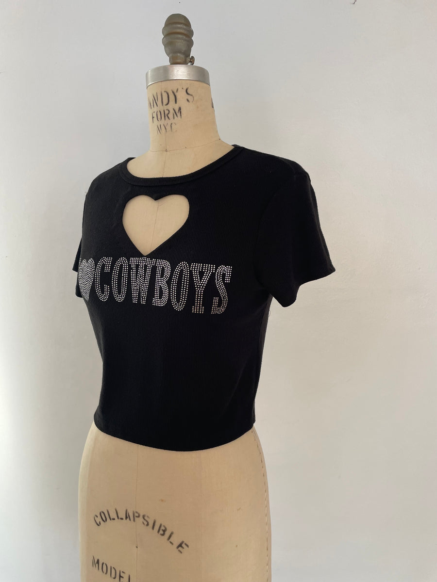 'I LOVE COWBOYS' crop top