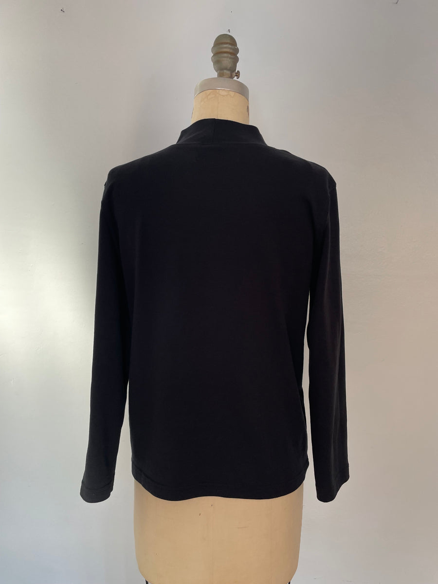 ONE AVAILABLE!!  BLACK LONG SLEEVE HEART CUT OUT TURTLE NECK