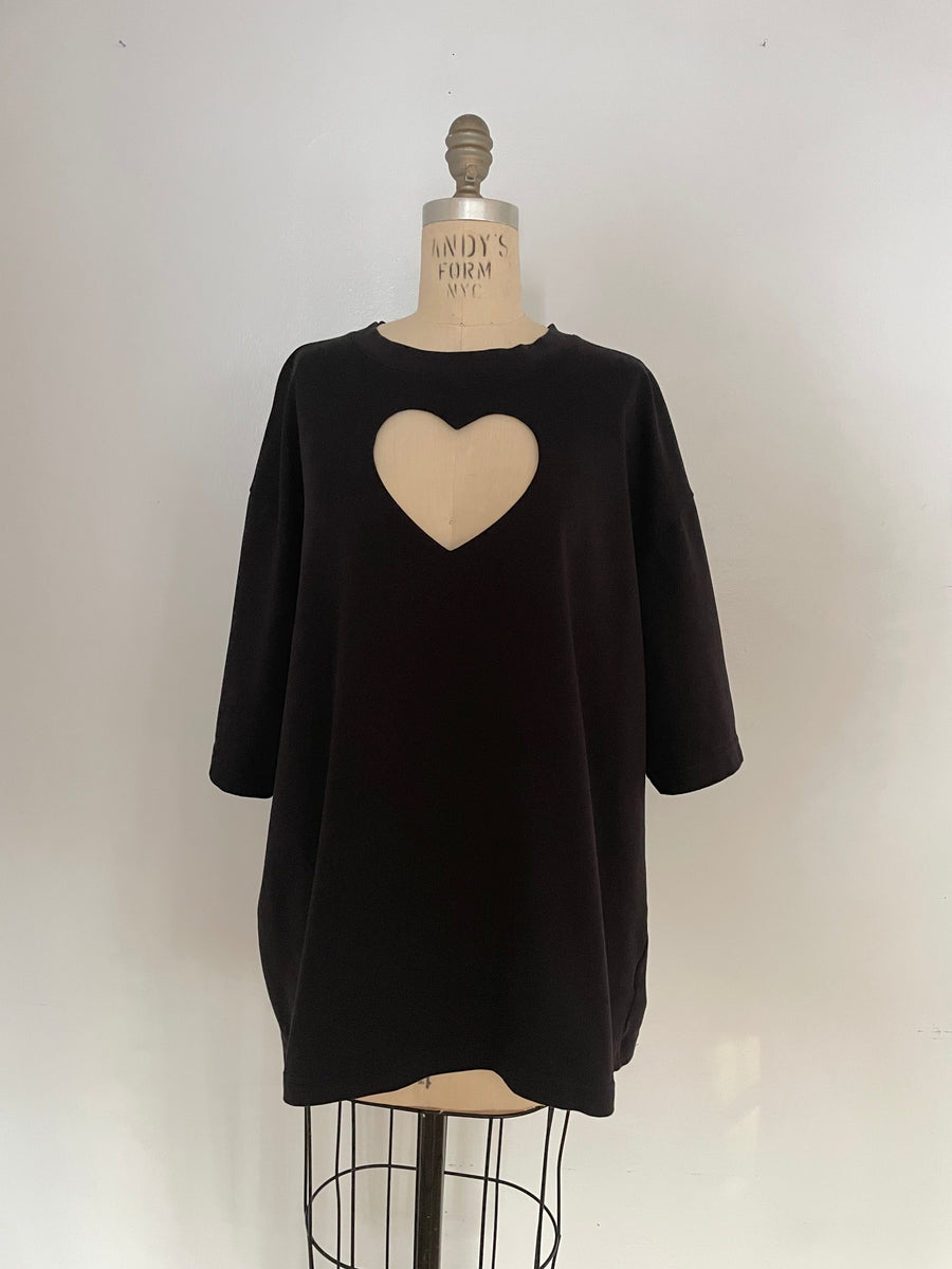 ONE AVAILABLE!! oversized heart cut out tee w/ big heart