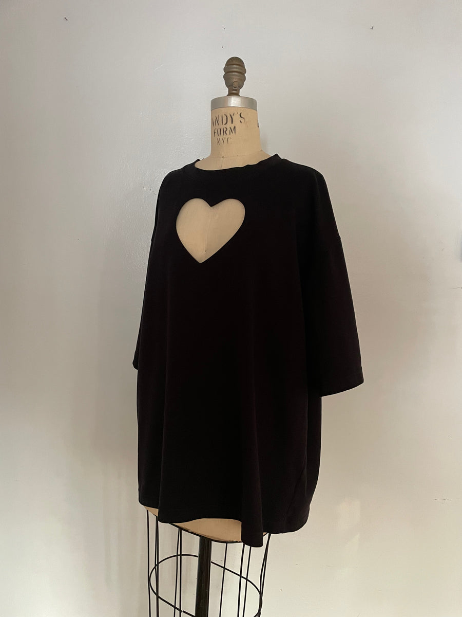 ONE AVAILABLE!! oversized heart cut out tee w/ big heart