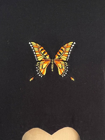 Butterfly design on a black tshirt