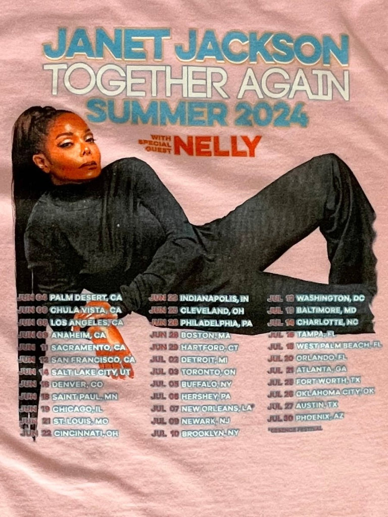 Handmade heart cut-out tee featuring a vintage Janet Jackson and Nelly tour graphic, upcycled by Sarah Aphrodite from a repurposed cotton/poly blend shirt