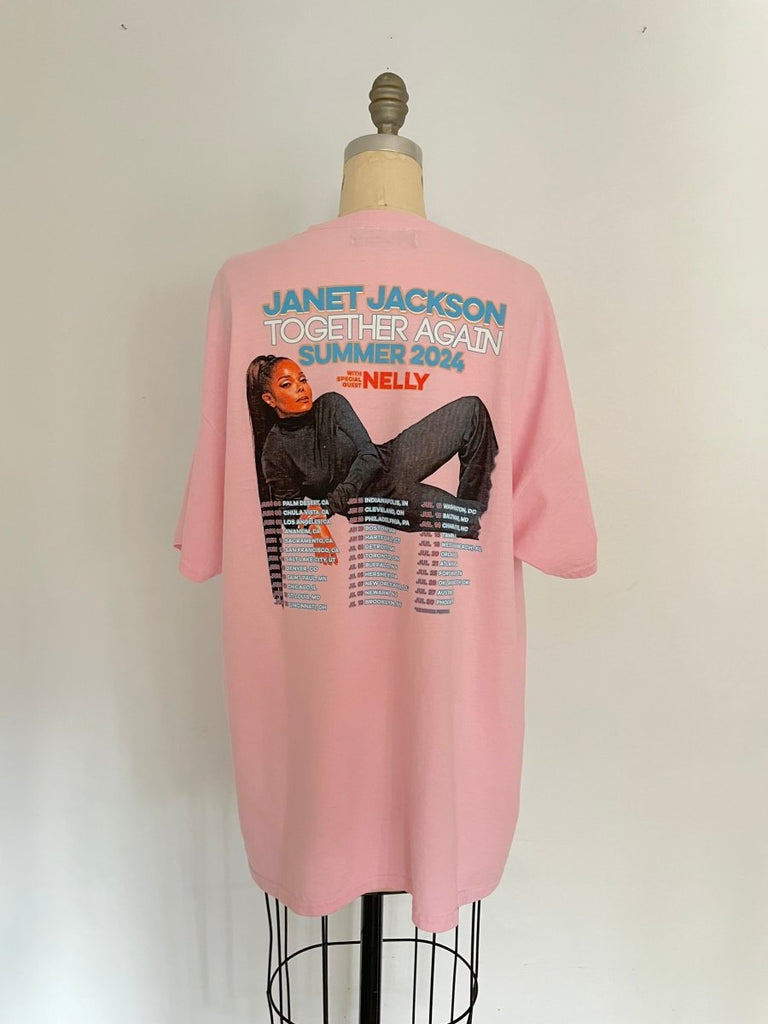 Handmade heart cut-out tee featuring a vintage Janet Jackson and Nelly tour graphic, upcycled by Sarah Aphrodite from a repurposed cotton/poly blend shirt