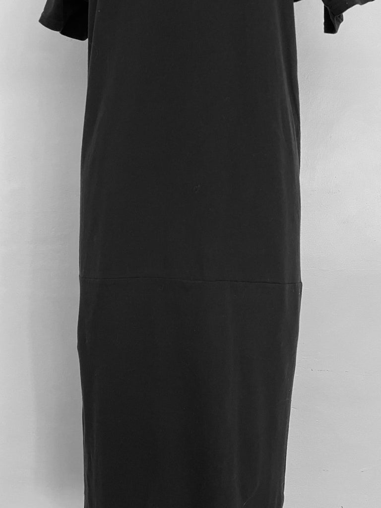 Knee-length Heart Cut-Out T-Shirt Dress detail, by Sarah Aphrodite, made from salvaged T-shirts, one of a kind