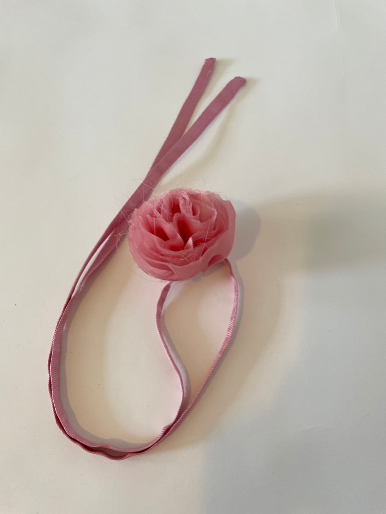 silk organza pink flower accessory