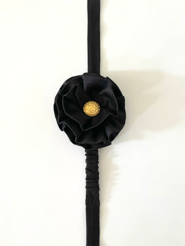 FLOWER ANKLE ACCESSORY / SMALL / SILK / BLACK