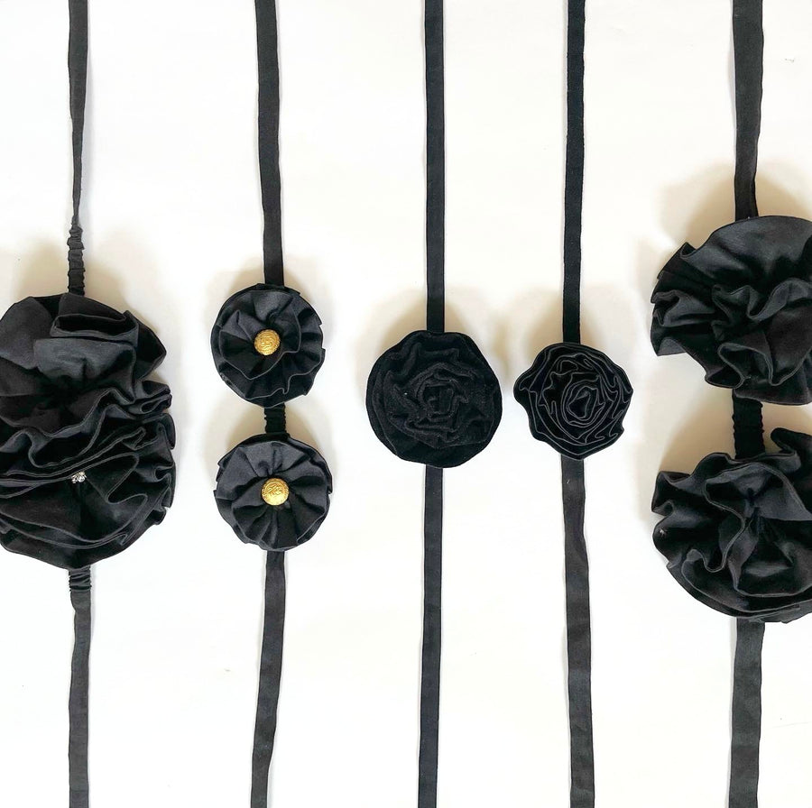 FLOWER ACCESSORY / SINGLE  / BLACK VELVET