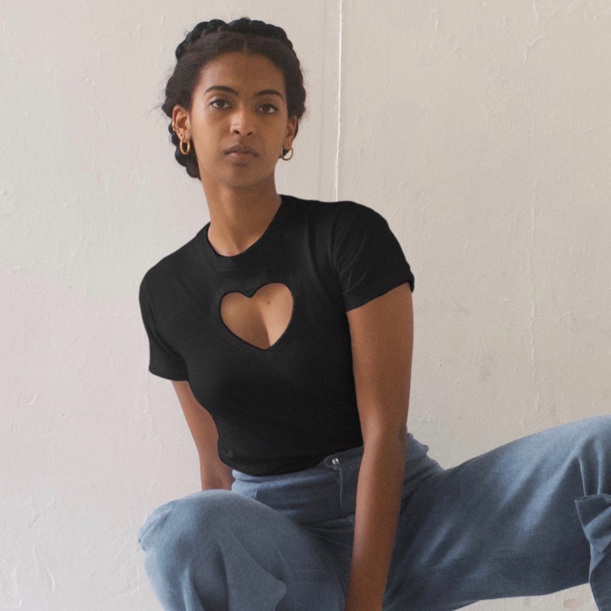 Original Heart Cut-Out T-Shirt | Handmade & Upcycled – Sarah